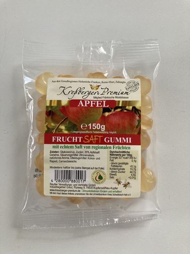 Fruchtgummi Apfel Kreßberger Premium  150g